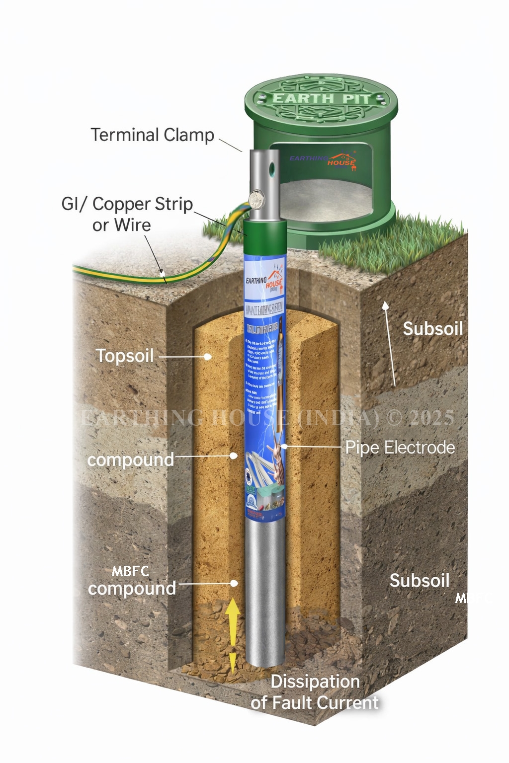 Earthing In House G I ELECTRODE – PIPE TYPE – EARTHING MATERIALS
